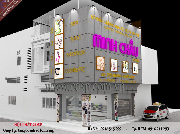 thiết kế shop mỹ phẩm hiện đại nhất 1
